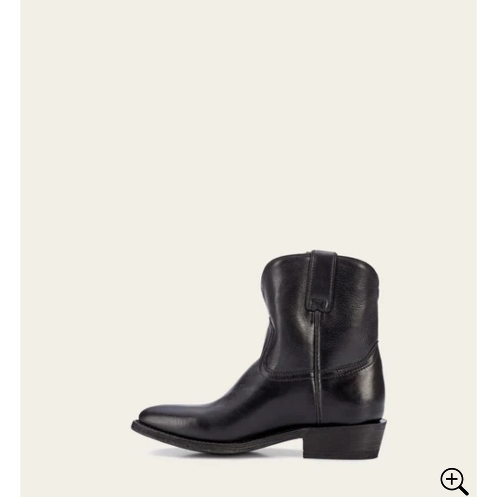 Frye Black Billy Short Heeled Leather Boots - Picture 3 of 9